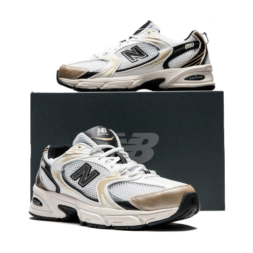 New Balance 530  White Light Gold Metallic
